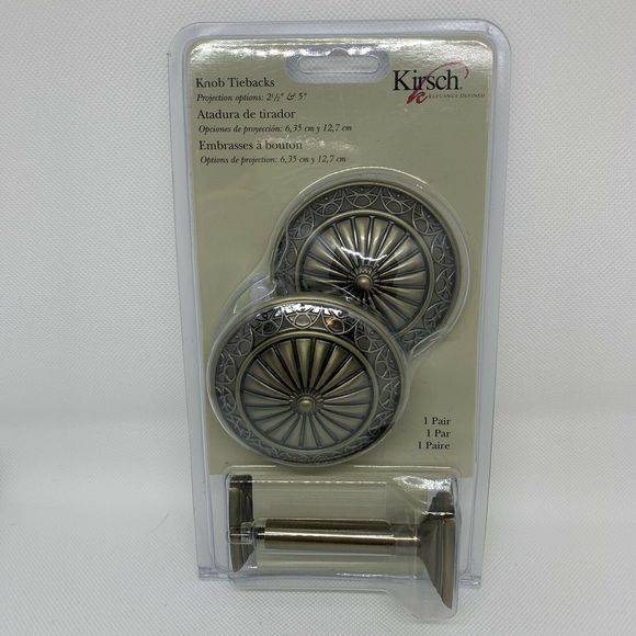 Kirsch Knob Tiebacks 5” /& 7” Options White Tie Back